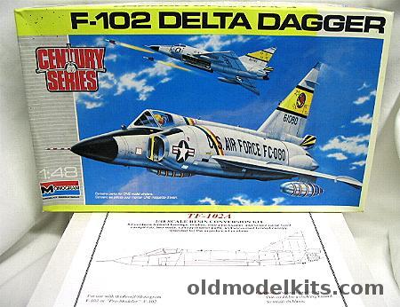 Monogram 1/48 F-102 Delta Dagger Century Series with Resin TF-102 Conversion, 5827 plastic model kit